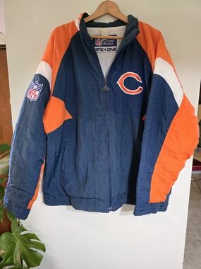 NFL Navy and Orange Vintage Chicago Bears Puffer Jacket